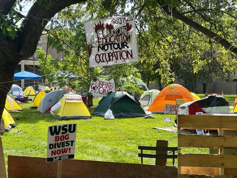 A pro-Palestinian encampment was erected at Wayne State University. - Steve Neavling