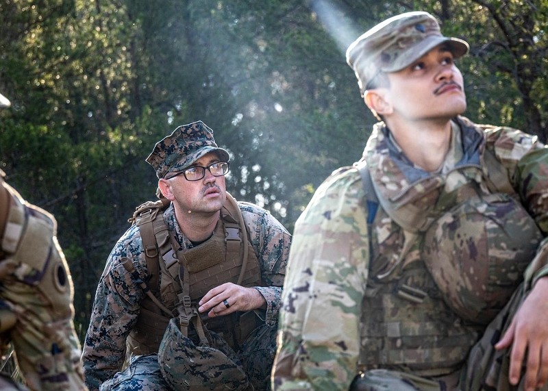 U.S. Marine Corps Lance Cpl. Samuel Bacchi, a motor transport operator with Combat Logistics Battalion 23, receives instructions during Northern Strike 23 at Camp Grayling in August 2023. - Staff Sgt. Matthew Teutsch