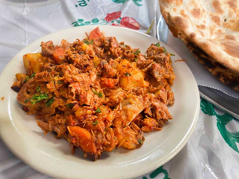 Perhaps the best dish at Taj Al-Yemen/Family Donut was the lamb agdah, fragrant and bright. - Tom Perkins