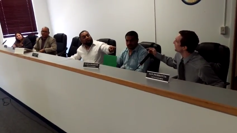 A still taken from the videos posted on YouTube of today's acrimonious City Council meeting in Hamtramck. - From YouTube channel Andrew P