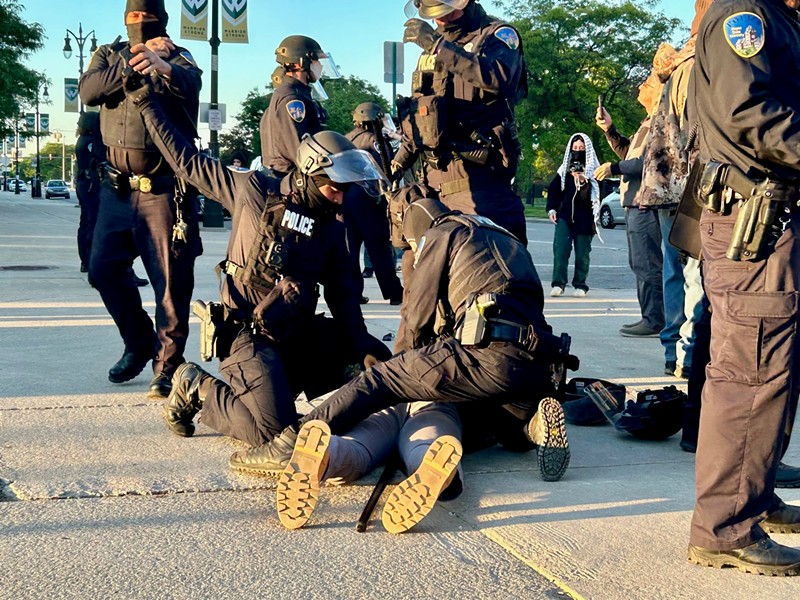 Wayne State University police arrested several pro-Palestinian activists on Thursday morning. - Steve Neavling