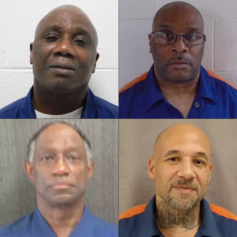 Clockwise, from upper left: Carl Hubbard, Eugene McKinney, Michon Houston, and Mack Tiggart. - Michigan Department of Corrections