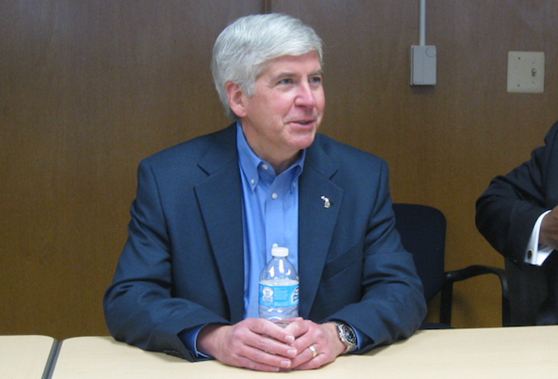 While 8,000 Flint households face losing their homes over unpaid bills for unsafe water, Gov. Snyder still has his pick of several places to hang his hat. - Photo by Curt Guyette