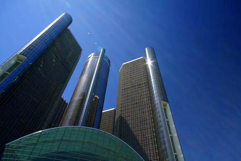 When it first opened in 1976, the Renaissance Center was projected as a vertical city within a city. - Shutterstock