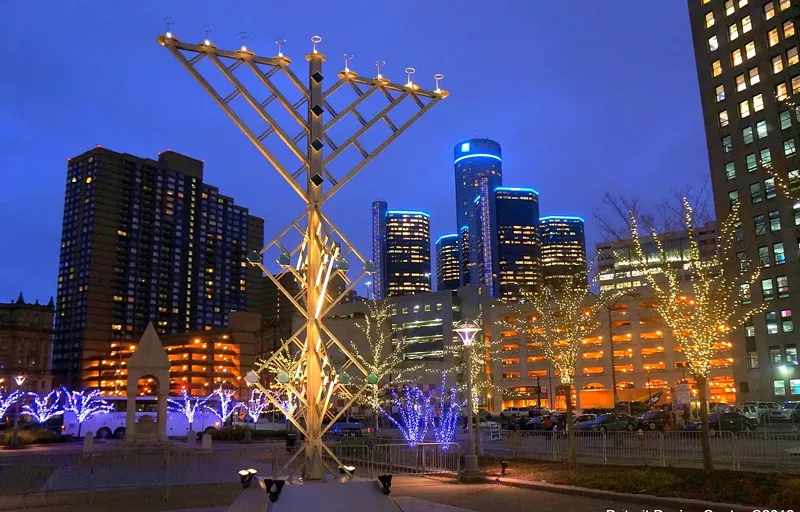 The menorah at Campus Martius in downtown Detroit in December 2022. - Facebook/Menorah in the D