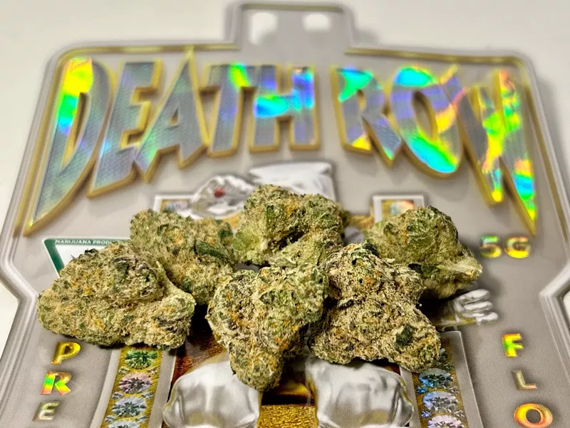 Eighths of Death Row Cannabis come in a blingy mylar bag. This is G-Spot. - Steve Neavling