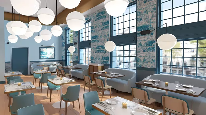 A rendering of the Echelon Kitchen & Bar in Ann Arbor. - Faherty Interiors