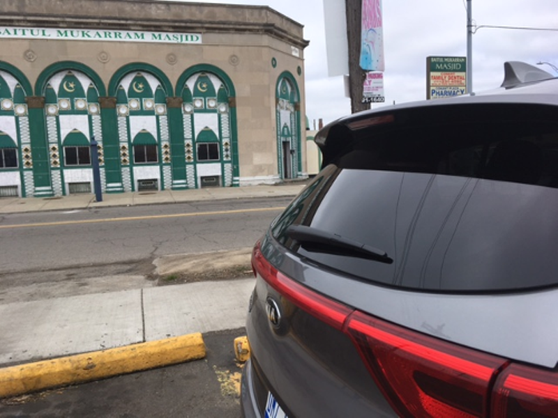 Photo of Kia outside Baitul Mukarram Masjid at Carpenter and Conant. - Photo by Maureen McDonald from Auto Channel review