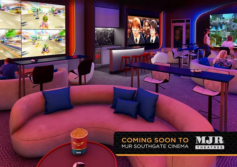 A rendering of the upcoming RP1: Gaming and Entertainment Lounge at MJR Southgate. - Courtesy of MJR Theatres