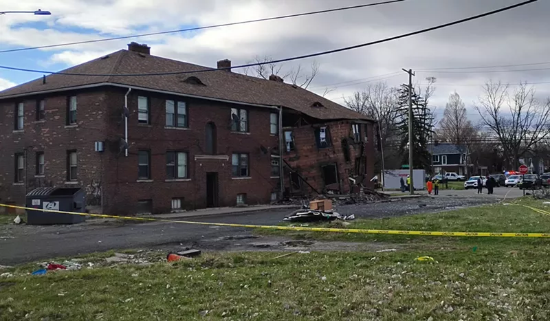 The aftermath of an apartment building explosion on Monday, March 31, 2025. - Jules Christian