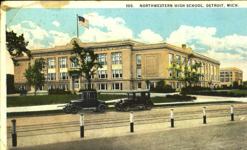 Writer Herb Boyd has called Detroit's Northwestern High an "assembly line" for producing sports greats. - Historic postcard image