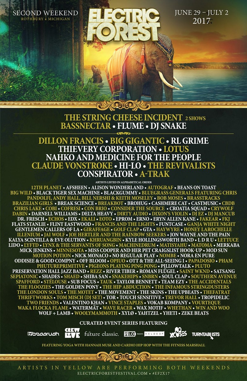 Electric Forest reveals 2017 daily stage schedule, releases more tickets for first weekend