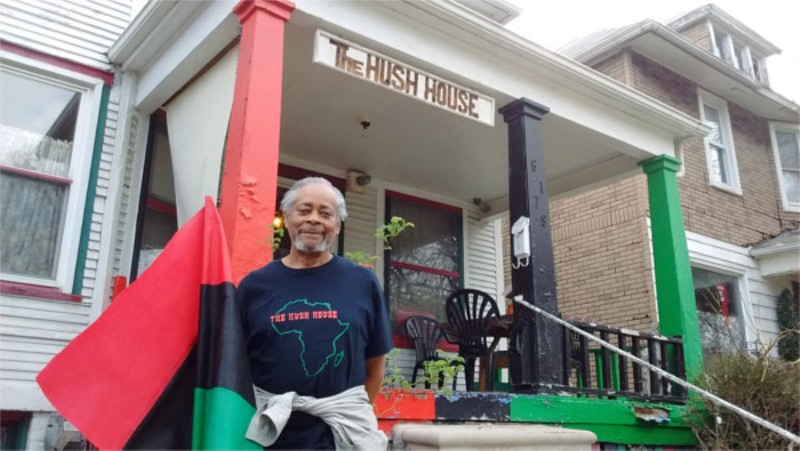Charles Simmons in front of Hush House on Wabash Street. - Photo by Michael Jackman