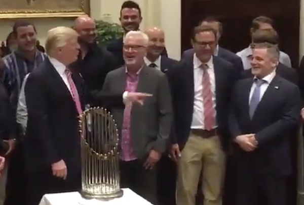 President Donald Trump says Dan Gilbert is a "great friend" and supporter during a White House meet and greet. - Screenshot