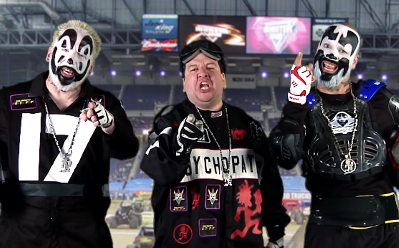 (Left to right) Violent J, J-Webb, and Shaggy 2 Dope as they appear in the new video - Screen capture from commercial