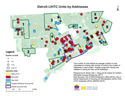 Map of Detroit rentals with expiring Low Income Housing Tax Credits.