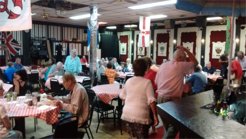 The banquet hall fills up with guests drawn by the Friday fish fry. - Photo by Michael Jackman