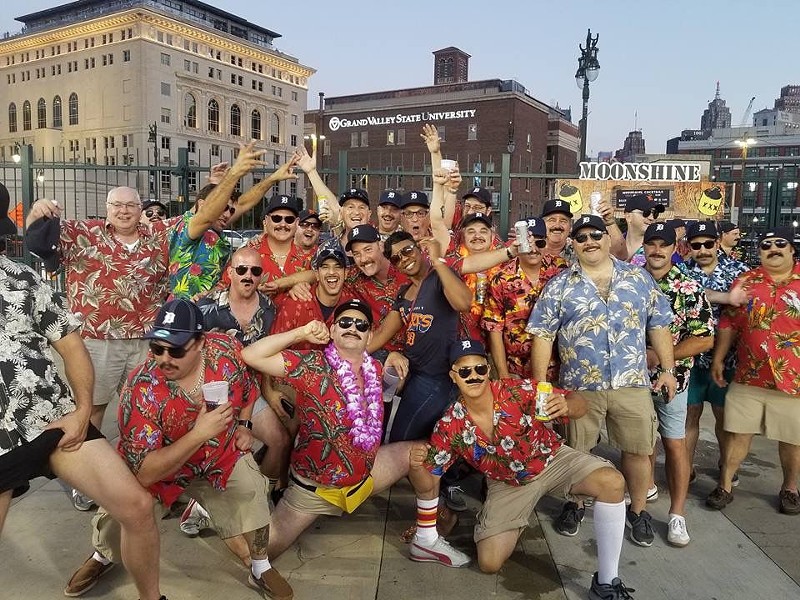 A bunch of dudes dressed as Magnum P.I. got kicked out of Comerica Park