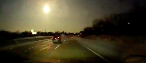 A loud boom and bright light were heard and seen around southeast Michigan shortly after 8 p.m. on Tuesday evening. - Photo via Twitter, @Phil_Lewis_