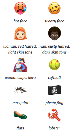 New 2018 emojis include a redhead, lobster, and woman superhero ... but no coney dog (2)