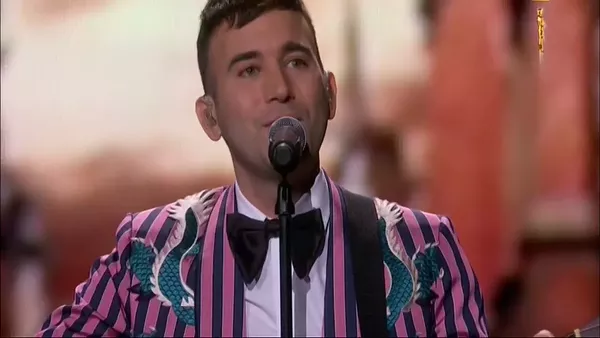 Sufjan Stevens performing at the Oscars. - Screengrab