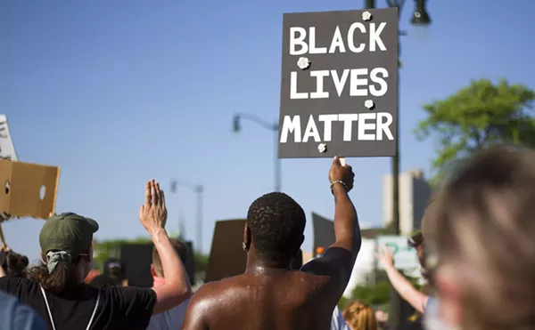 Black Lives Matter protesters in Detroit following the death of George Floyd in 2020.