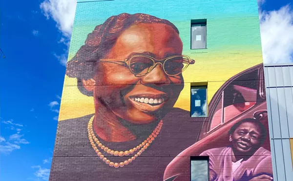 Ijania Cortez's mural outside the new Ruth Ellis Clairmount Center for at-risk LGBTQ youth.