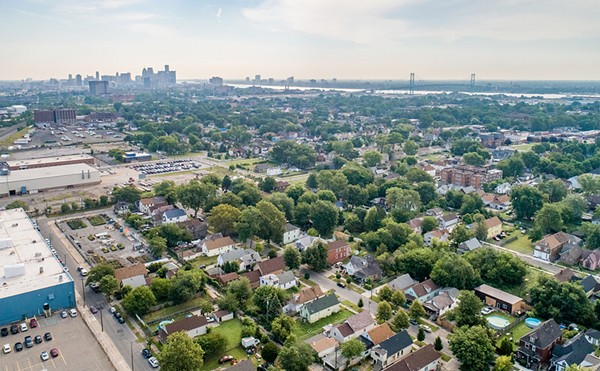 An aerial photo of Detroit.