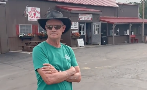 Steve Elzinga, owner of Erie Orchards & Cider Mill, was caught on video making racist, disparaging remarks about Muslims.
