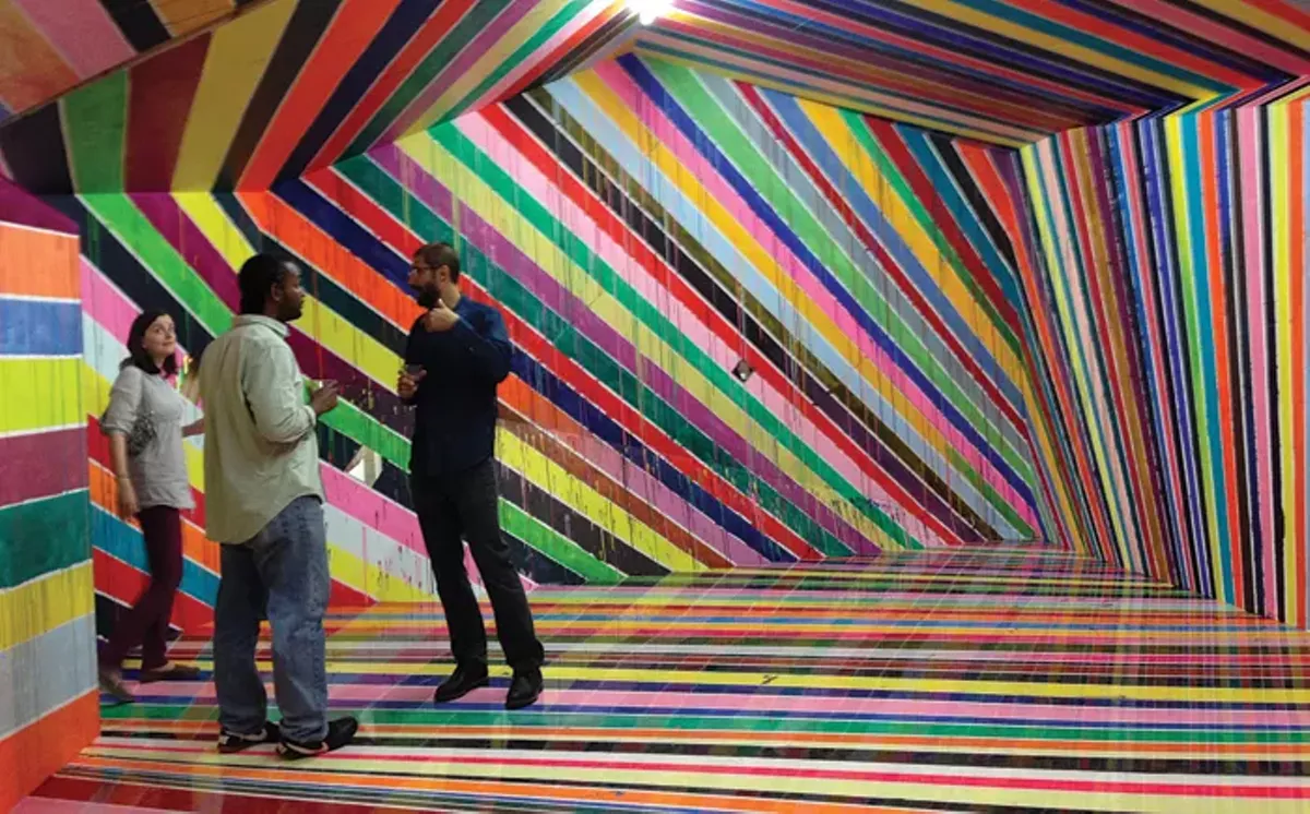 Patrons check out the Wasserman Projects, a new gallery in Detroit’s Eastern Market.