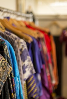 Racks of vintage at the Lowery Estate in Farmington, one of the vintage sellers to be featured at this weekend's Ferndale Vintage Fashion Market.