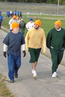 Inmates at Cotton during the 5K race.