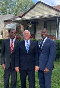 In case there's any confusion: Yes, John James, right, is a Republican.