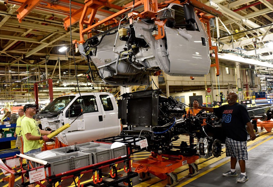 Production of Ford trucks in Avon Lake, Ohio.