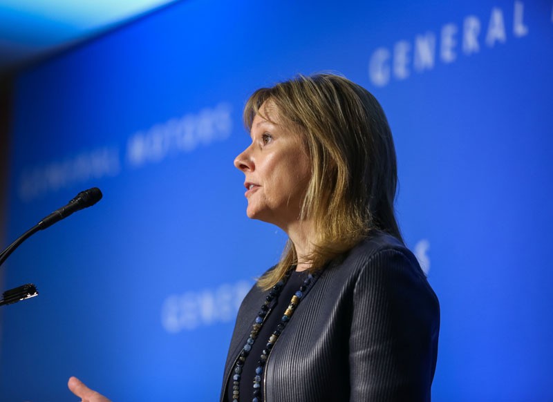 GM CEO Mary Barra at a shareholders meeting in 2017. - STEVE FECHT FOR GENERAL MOTORS