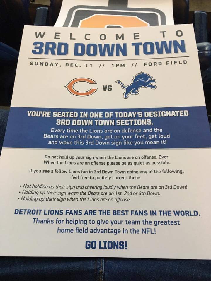 Help me get the 3rd down signs removed from Ford Field and Dan