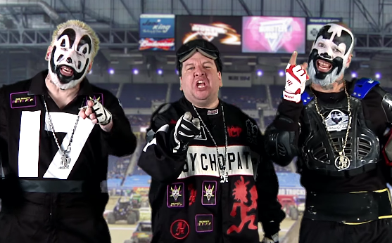 (Left to right) Violent J, J-Webb, and Shaggy 2 Dope as they appear in the new video - SCREEN CAPTURE FROM COMMERCIAL