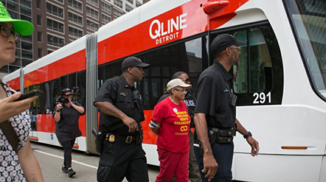 Nearly two dozen arrested for blocking QLine during water shutoff protest in Detroit