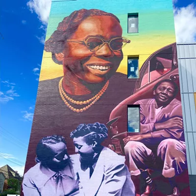 Ijania Cortez's mural outside the new Ruth Ellis Clairmount Center for at-risk LGBTQ youth.