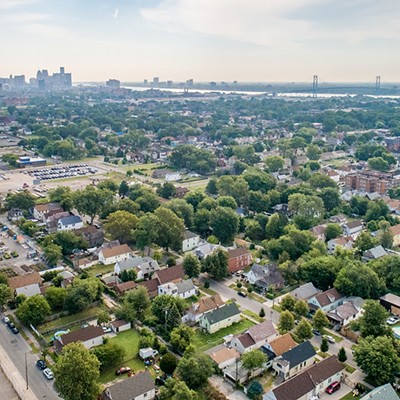 An aerial photo of Detroit.