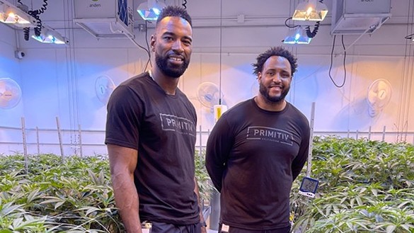 Primitiv 
    primitivgroup.com
    
    Primitiv is a cannabis brand founded by former Detroit Lions players Calvin Johnson and Rob Sims. The partners have been growing the plant at their facility (with a staff of about 15 people) in Webberville, and selling it into the Michigan distribution system for more than a year.
    
    Photo courtesy of Primitiv