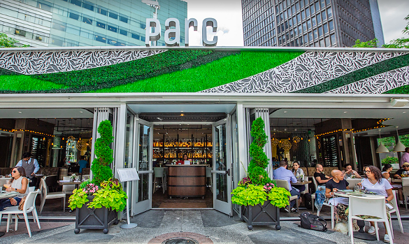 Parc
800 Woodward Ave., Detroit; 313-922-PARC;parcdetroit.com
Located in Campus Martius, lunch at Parc offers good food, drinks, and a great view of the city.
