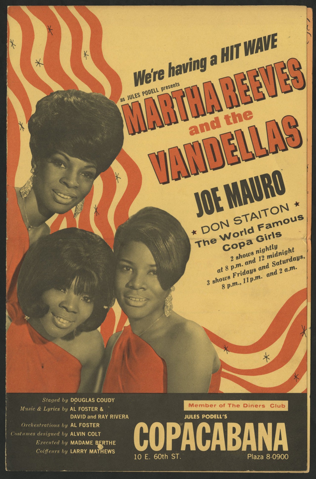Promotional brochure for Martha and the Vandellas at the Copacabana, New York, circa 1968. (Rosalind Ashford-Holmes Collection)