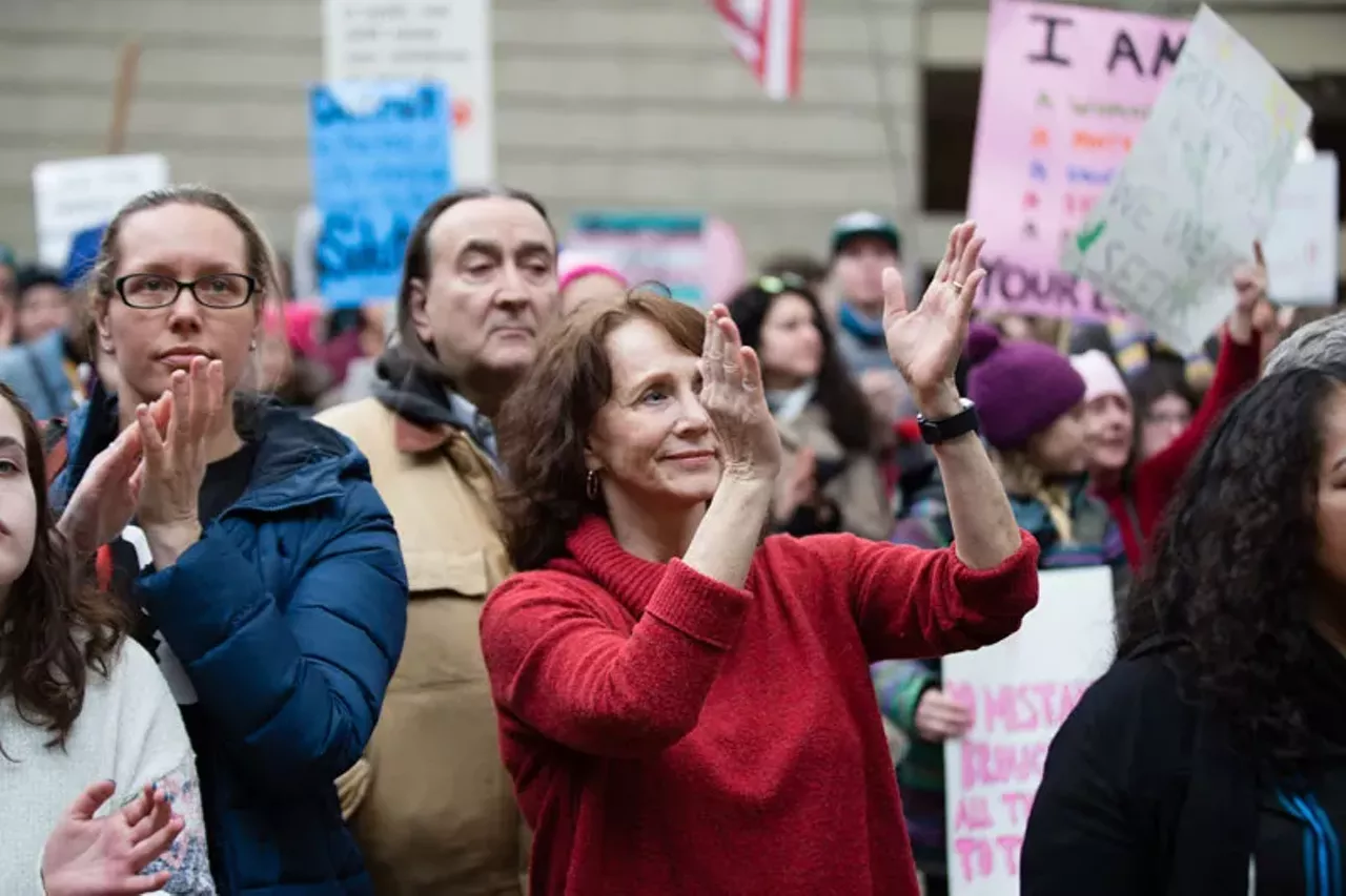Everyone we saw at the Detroit Women's March at the Charles H. Wright Museum