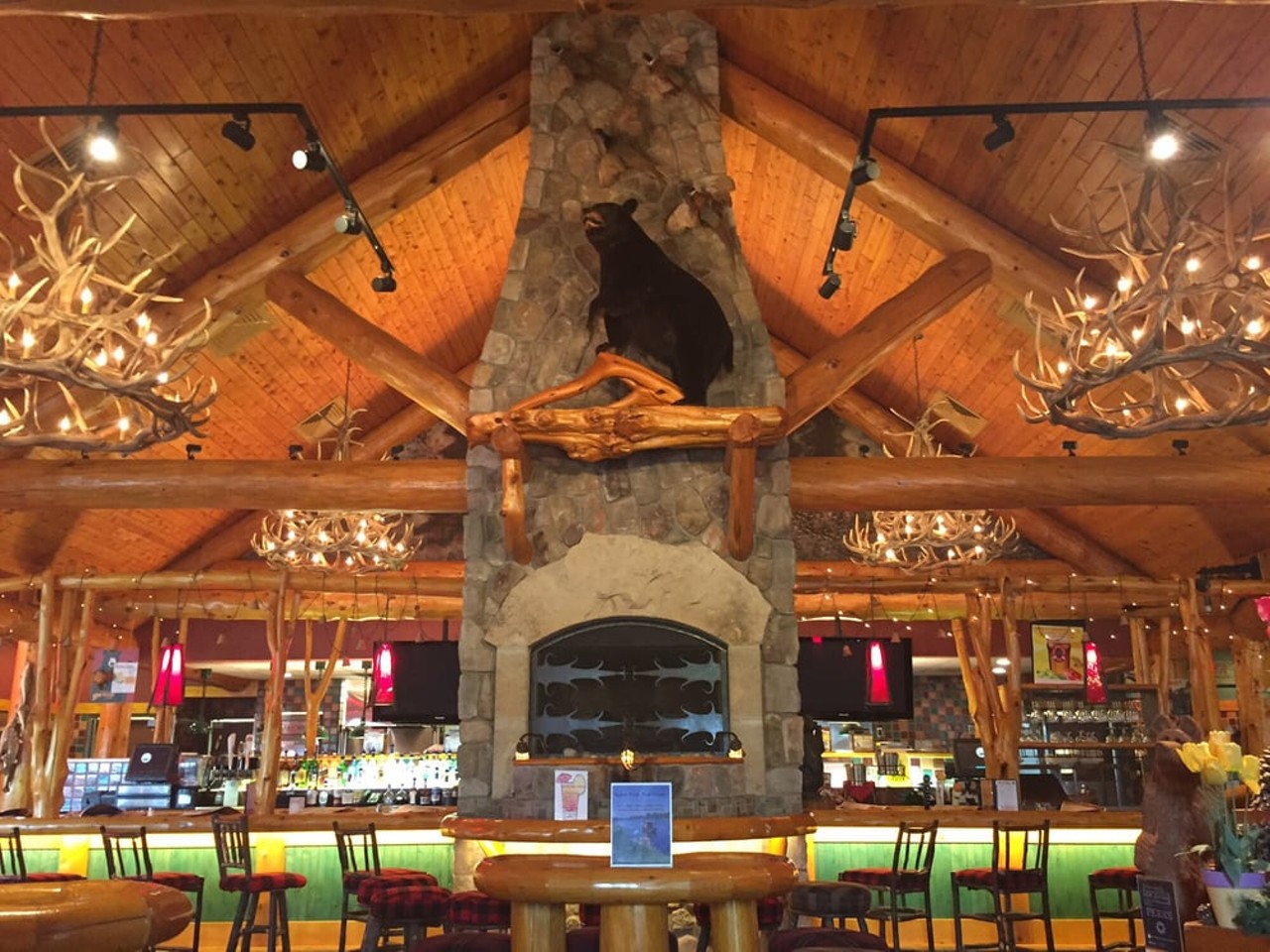 Big Bear Lodge
25253 Telegraph Rd., Brownstown Charter Twp; 734-782-6600
Fashioned as a rustic &#147;up north&#148; cabin, Big Bear lodge is a great place to gather with friends and family for smoky, filling dishes &#151; everything is cooked over an open flame. 
Photo via Yelp user Bethany E.