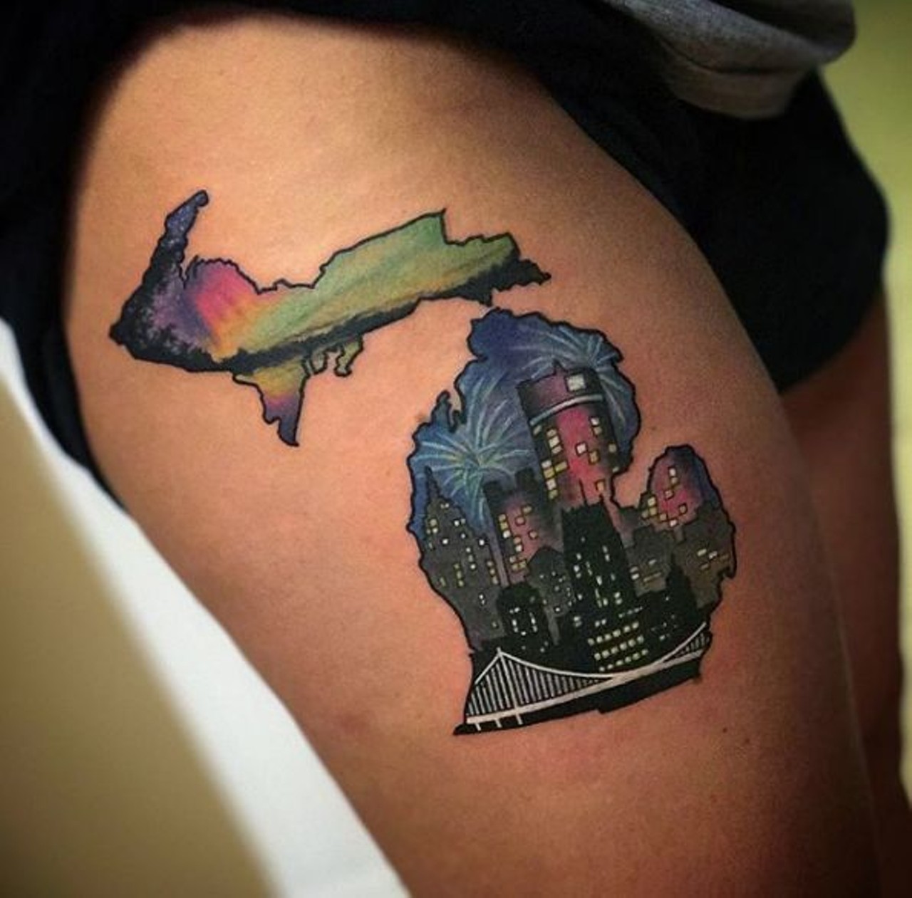 43 Spectacular State of Michigan Tattoos  TattooBlend  Michigan tattoos  Tattoos Lake tattoo