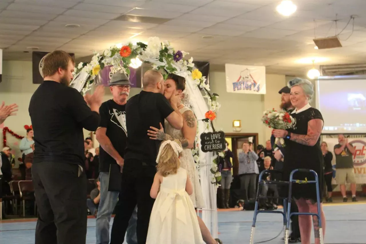 This is what a roller derby wedding looks like