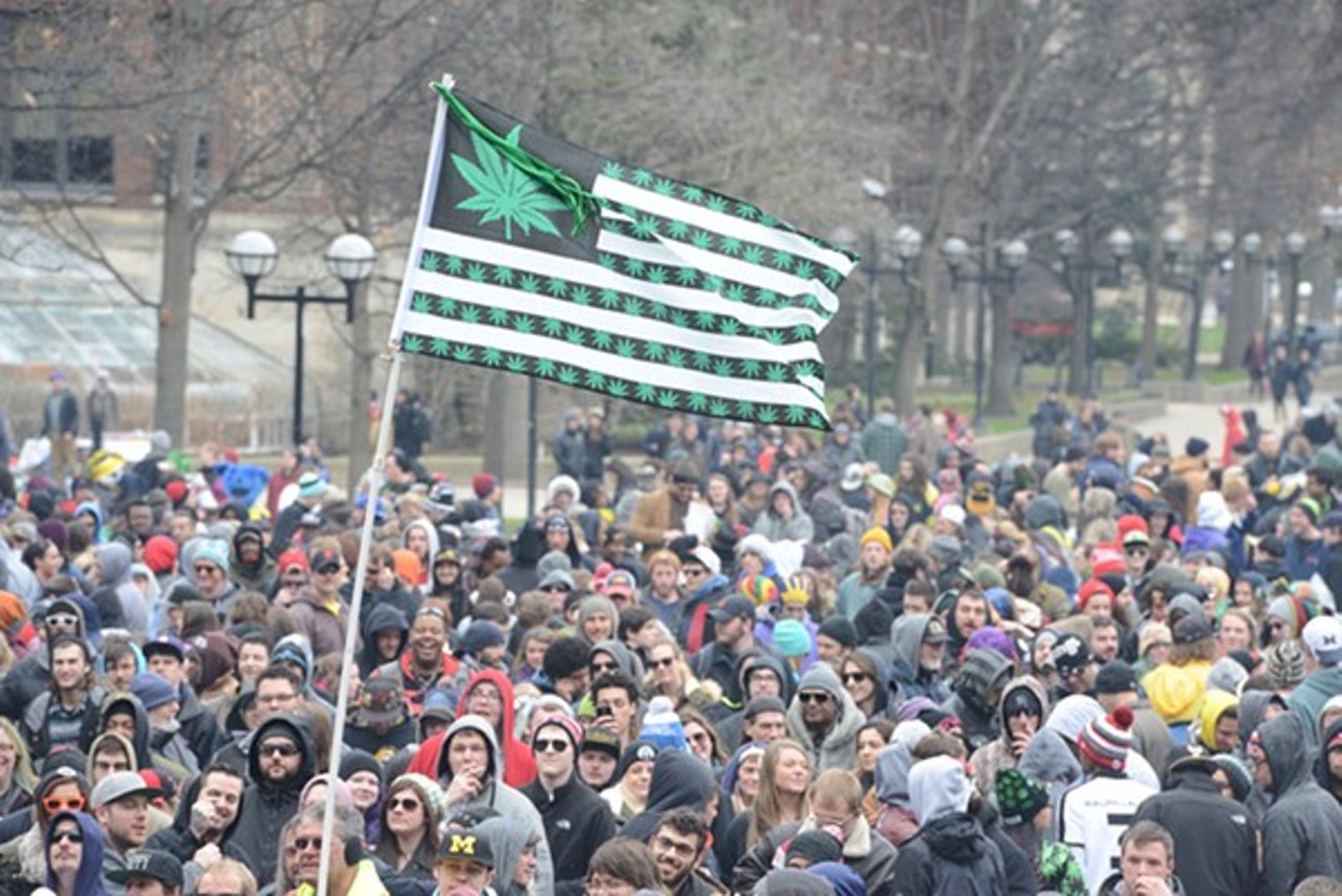 Monroe Street Fair vs. Hash Bash
Few people know that Ann Arbor's absolutely enormous celebration of all things marijuana is actually called the Monroe Street Fair. Hash Bash does seem more appropriate though. 
Photo by Miss Shela