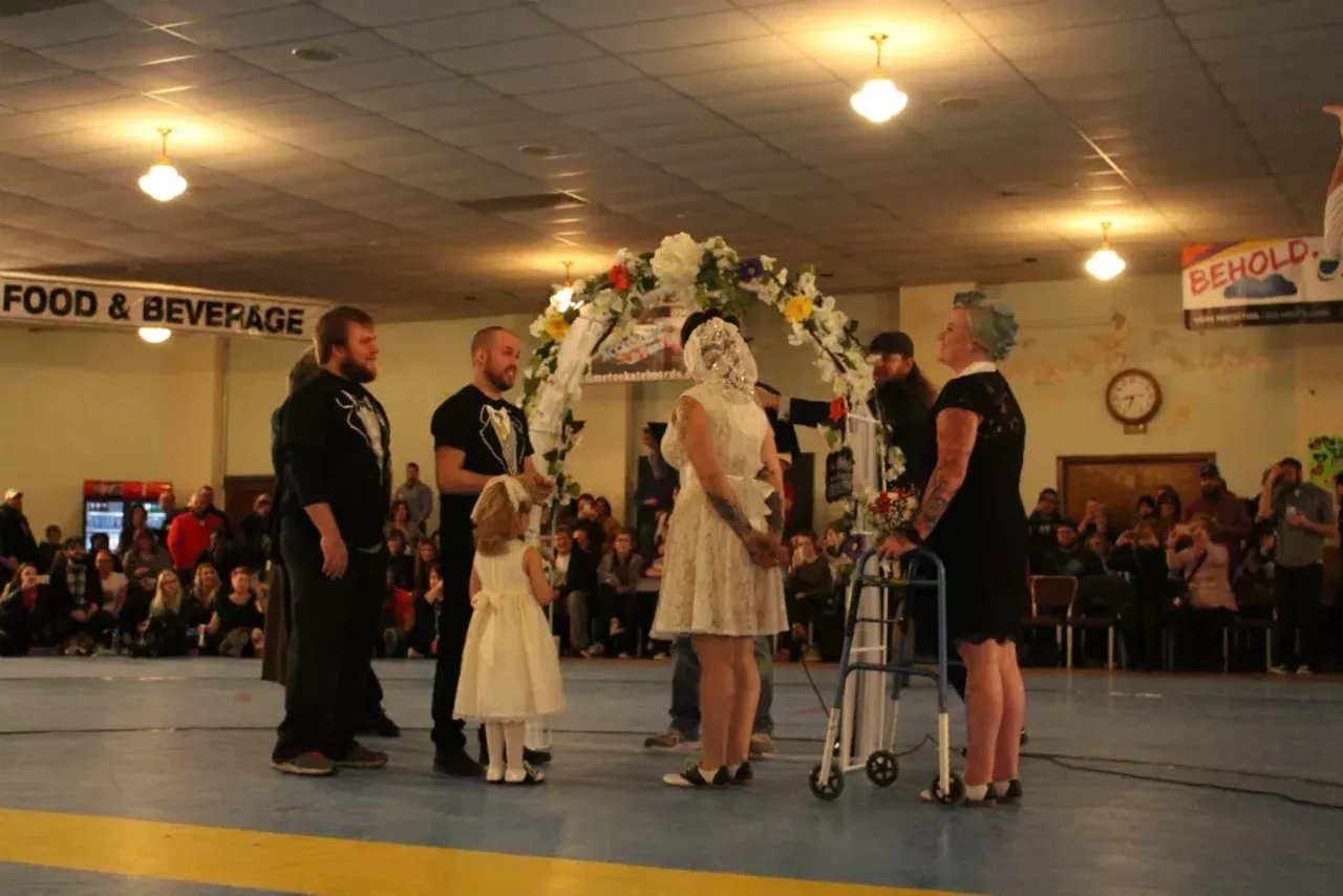 This is what a roller derby wedding looks like