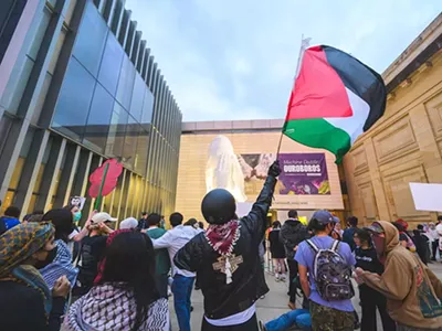 A pro-Palestine protest at the University of Michigan in May 2024.